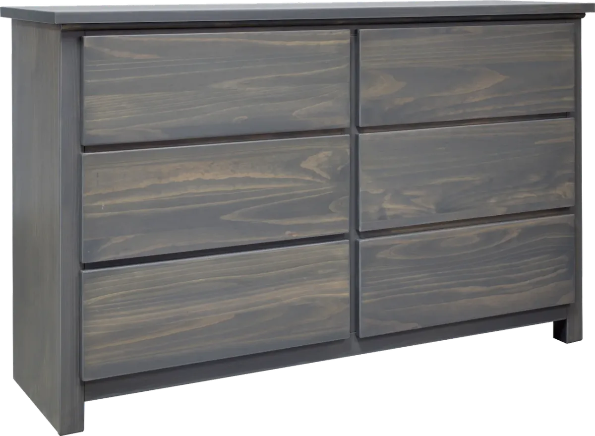 Solid pine youth six drawers dresser