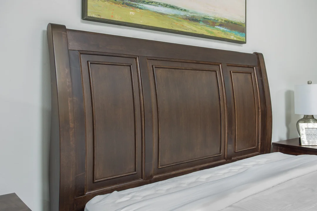 Solid maple whistler sleigh headboard