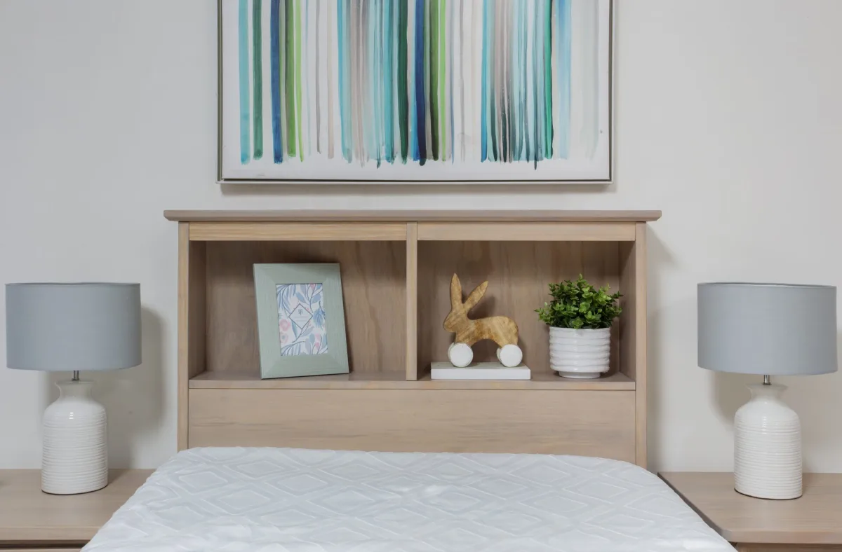 1300-CAP-T Pine Bookcase head board twin size