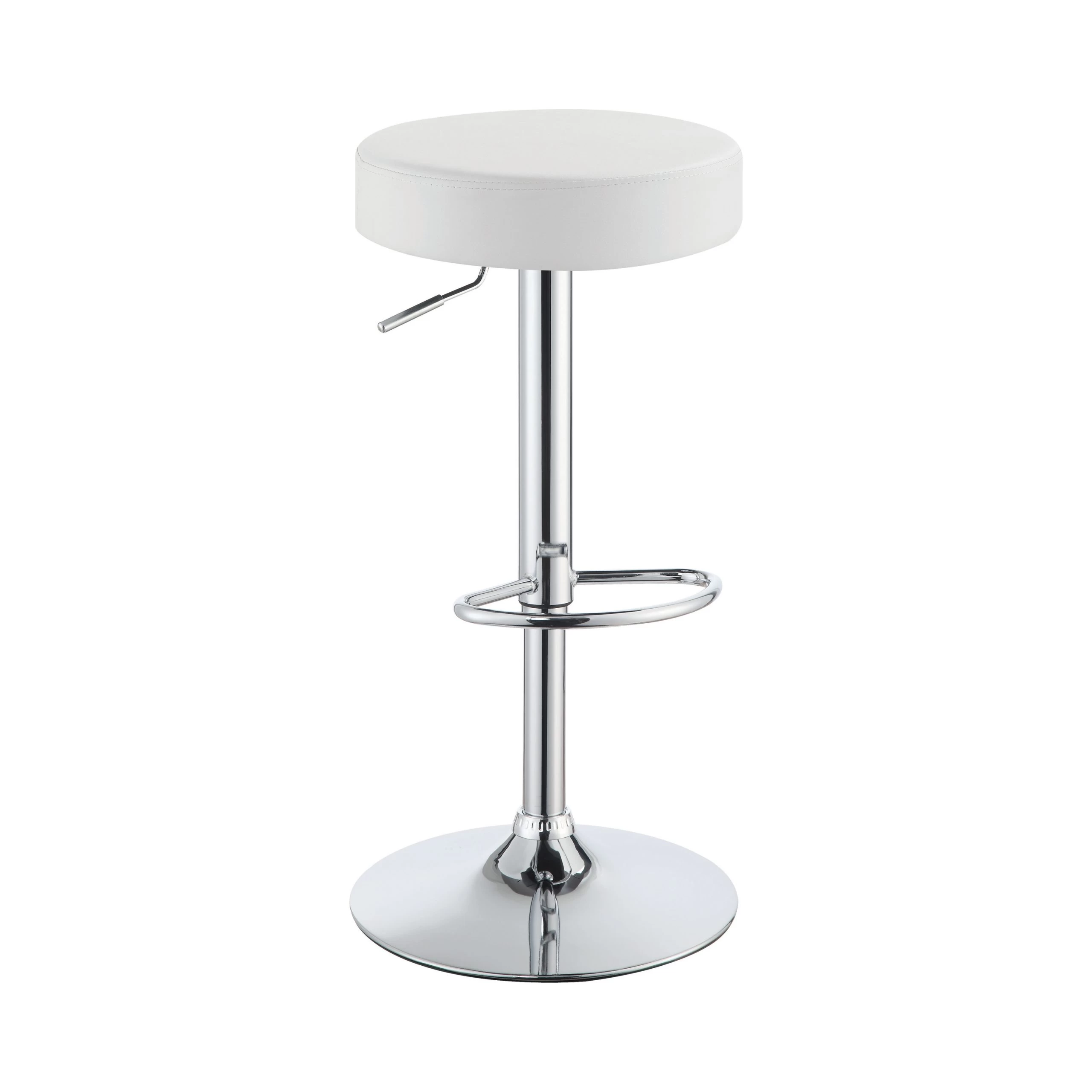 29″ Adjustable Bar Stool Chrome And White