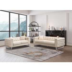 Modern Tufted Sofa and Love Seat