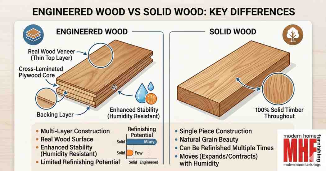 Read more about the article Difference Of Engineered Wood Vs Solid Wood