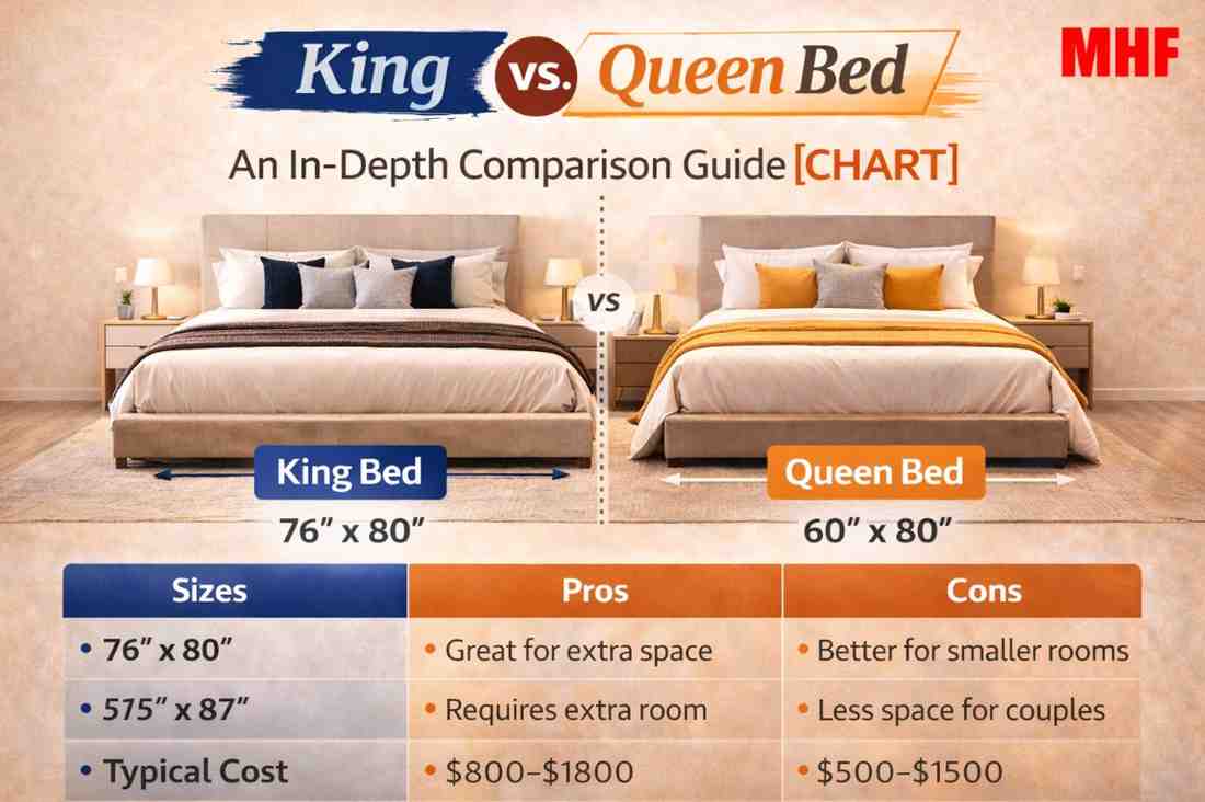 You are currently viewing King vs. Queen Bed: An In-Depth Comparison Guide [CHART]