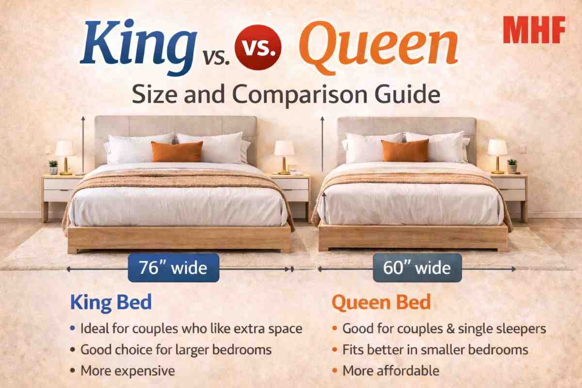 Read more about the article King vs. Queen Bed: Size and Comparison Guide