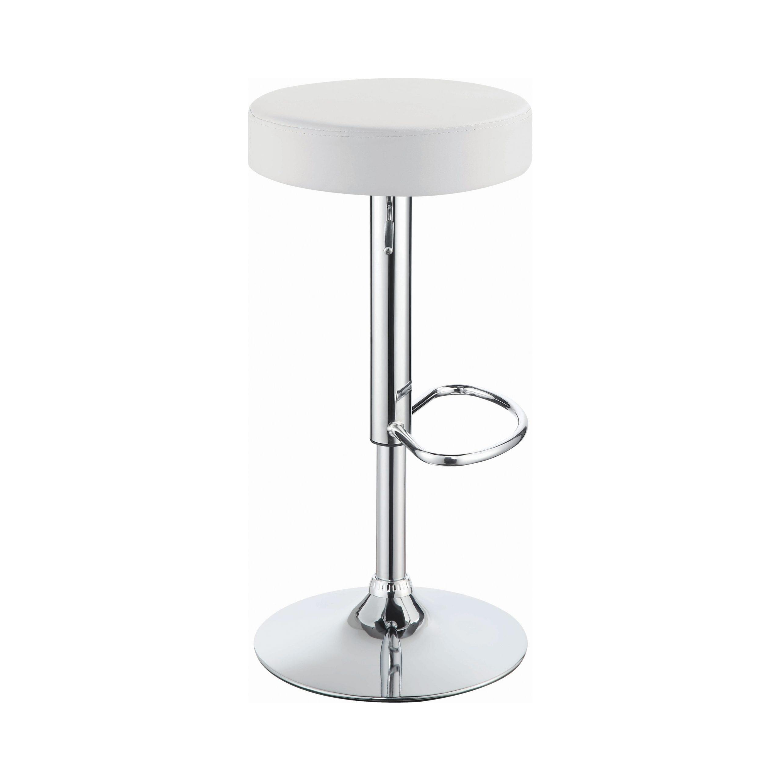 29″ Adjustable Bar Stool Chrome And White - Image 2