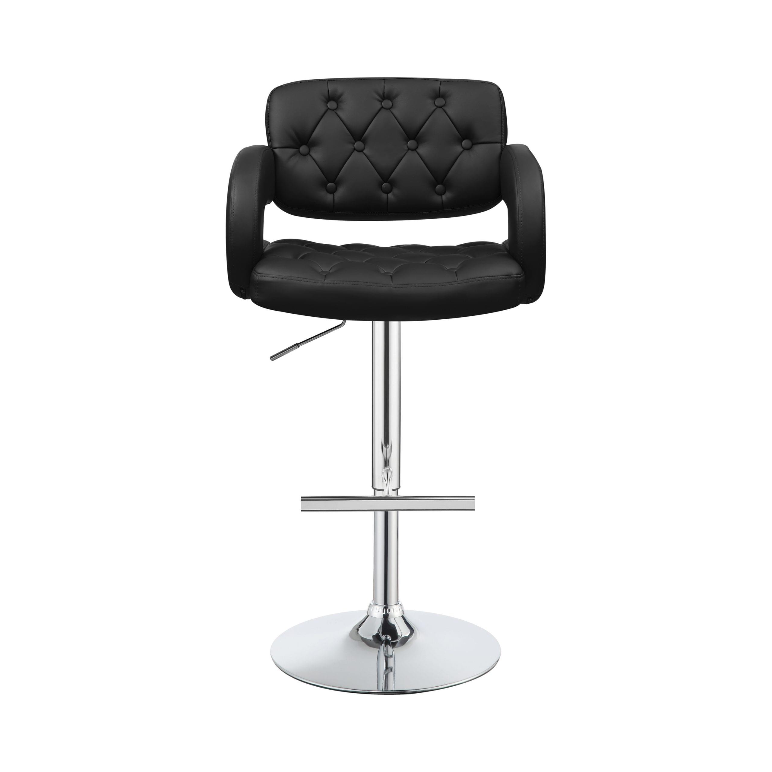 29″ Adjustable Height Bar Stool Black And Chrome - Image 2