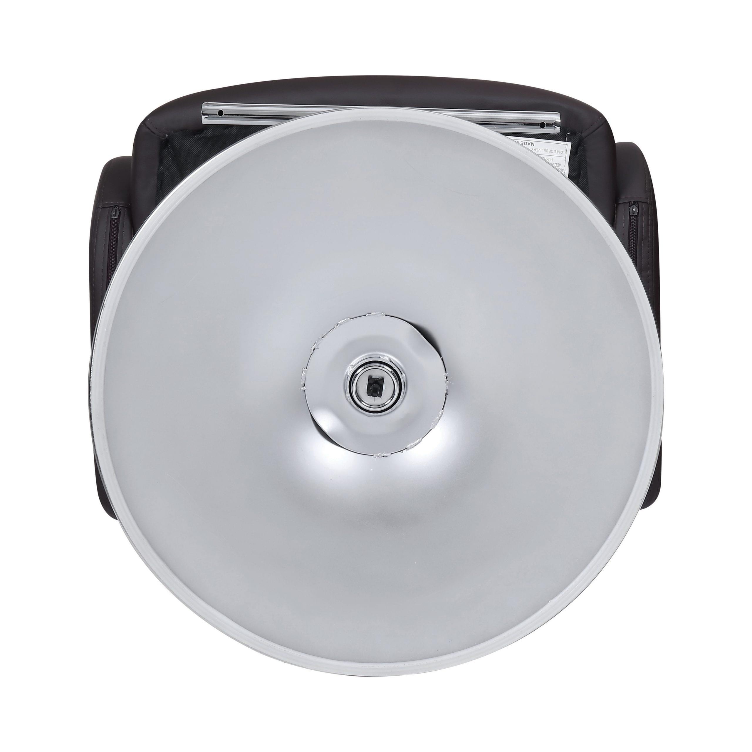 29″ Adjustable Height Bar Stool Chrome And Brown - Image 4