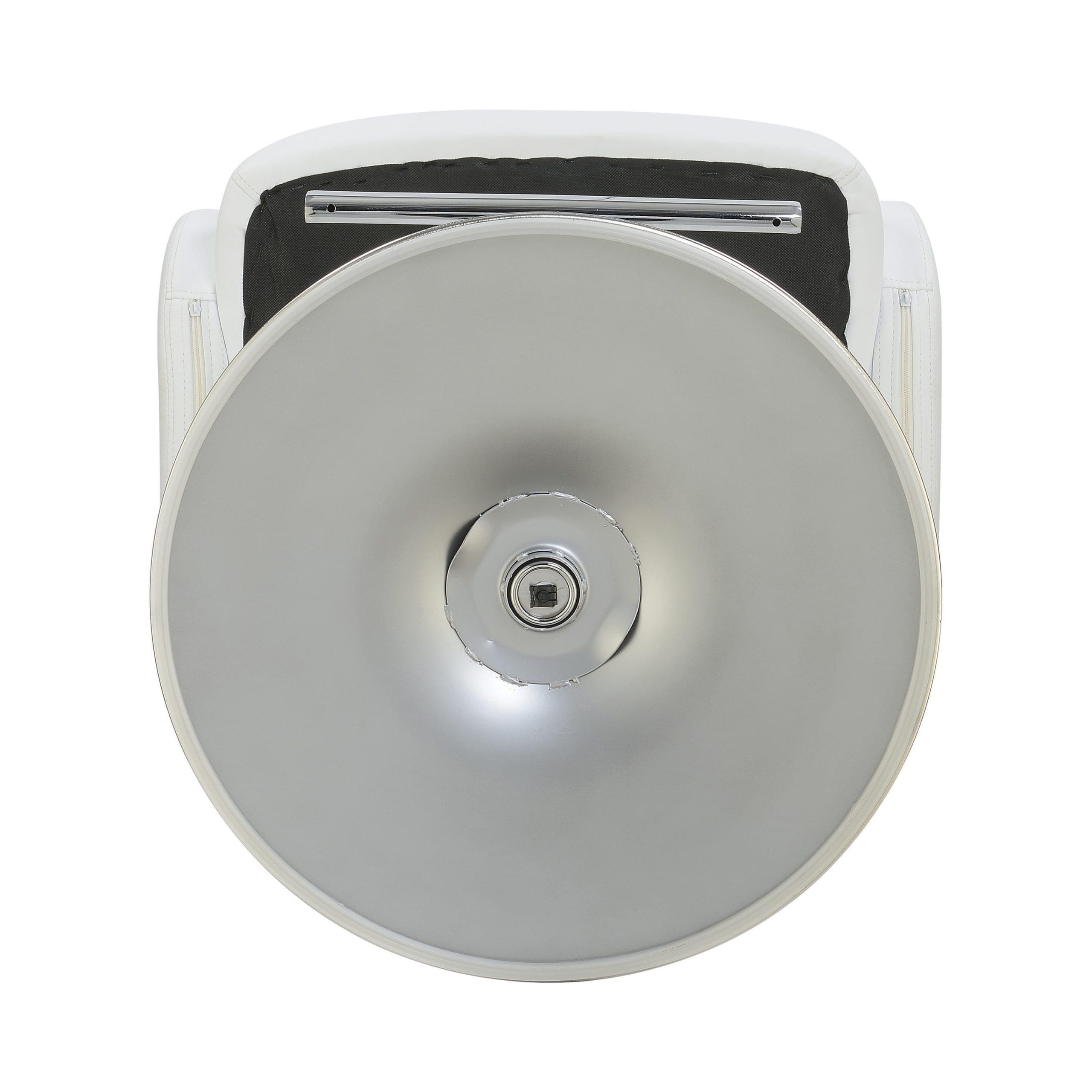 29″ Adjustable Height Bar Stool Chrome And White - Image 4