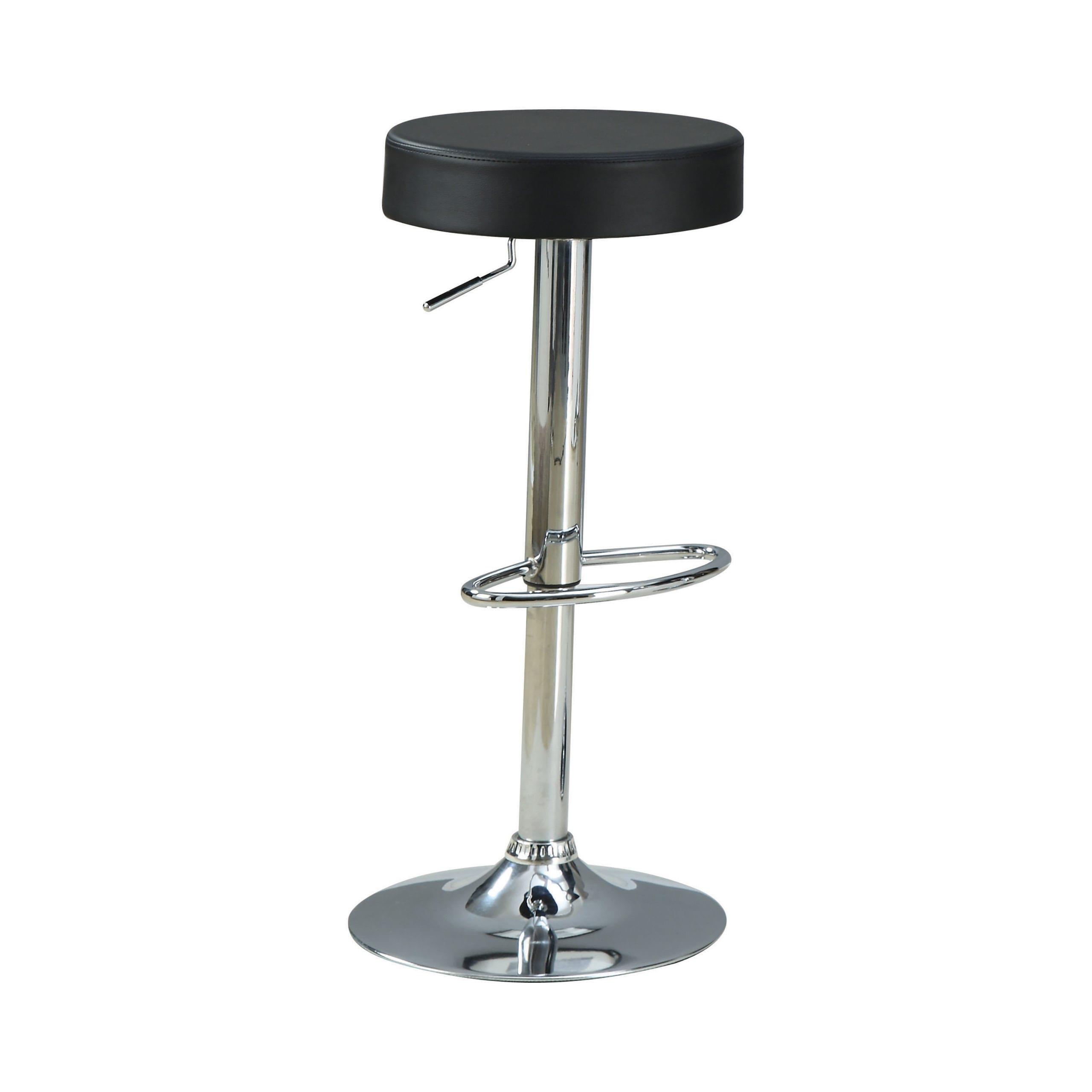 29″ Adjustable Bar Stool Chrome And Black