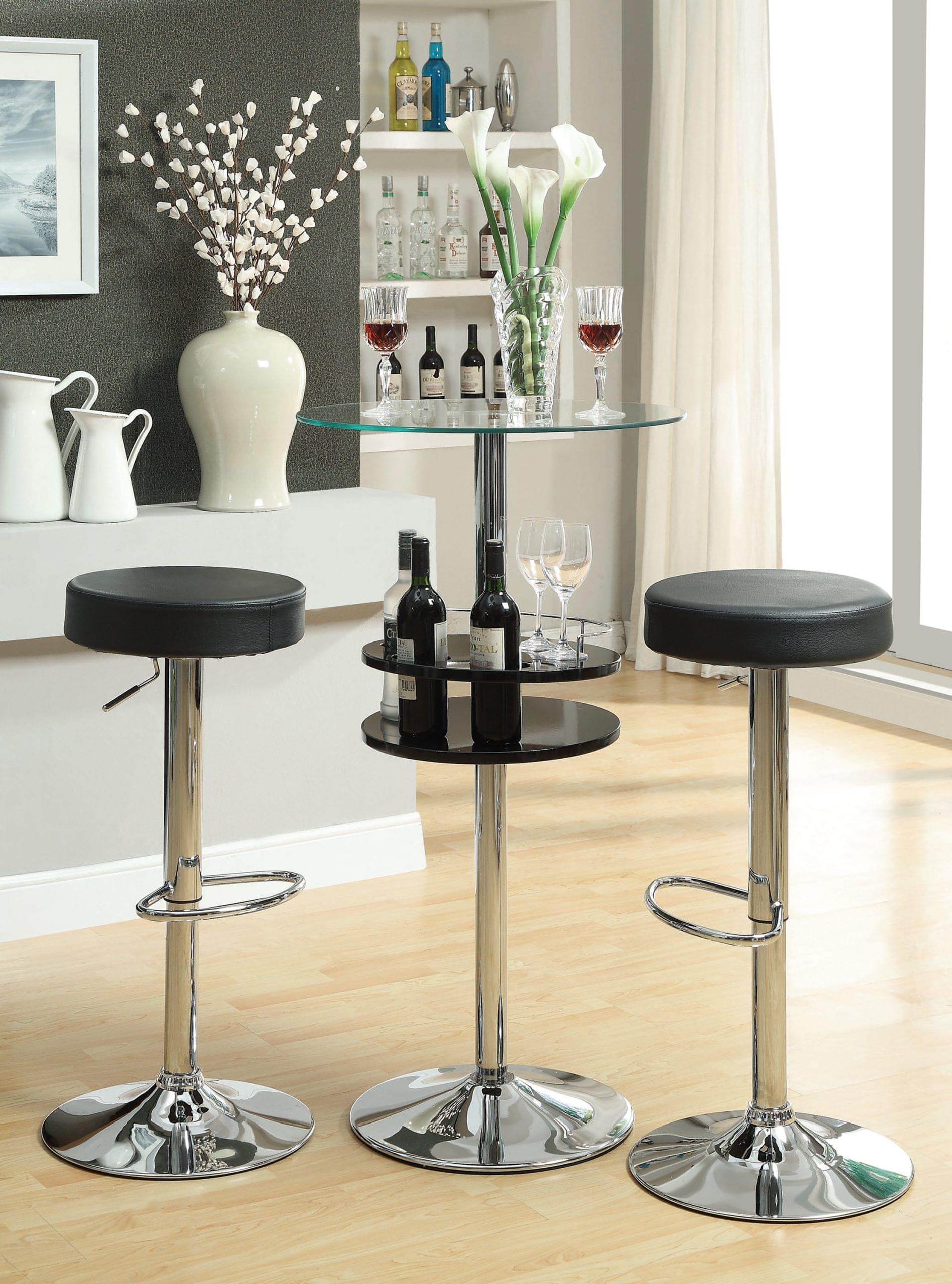29″ Adjustable Bar Stool Chrome And Black - Image 2