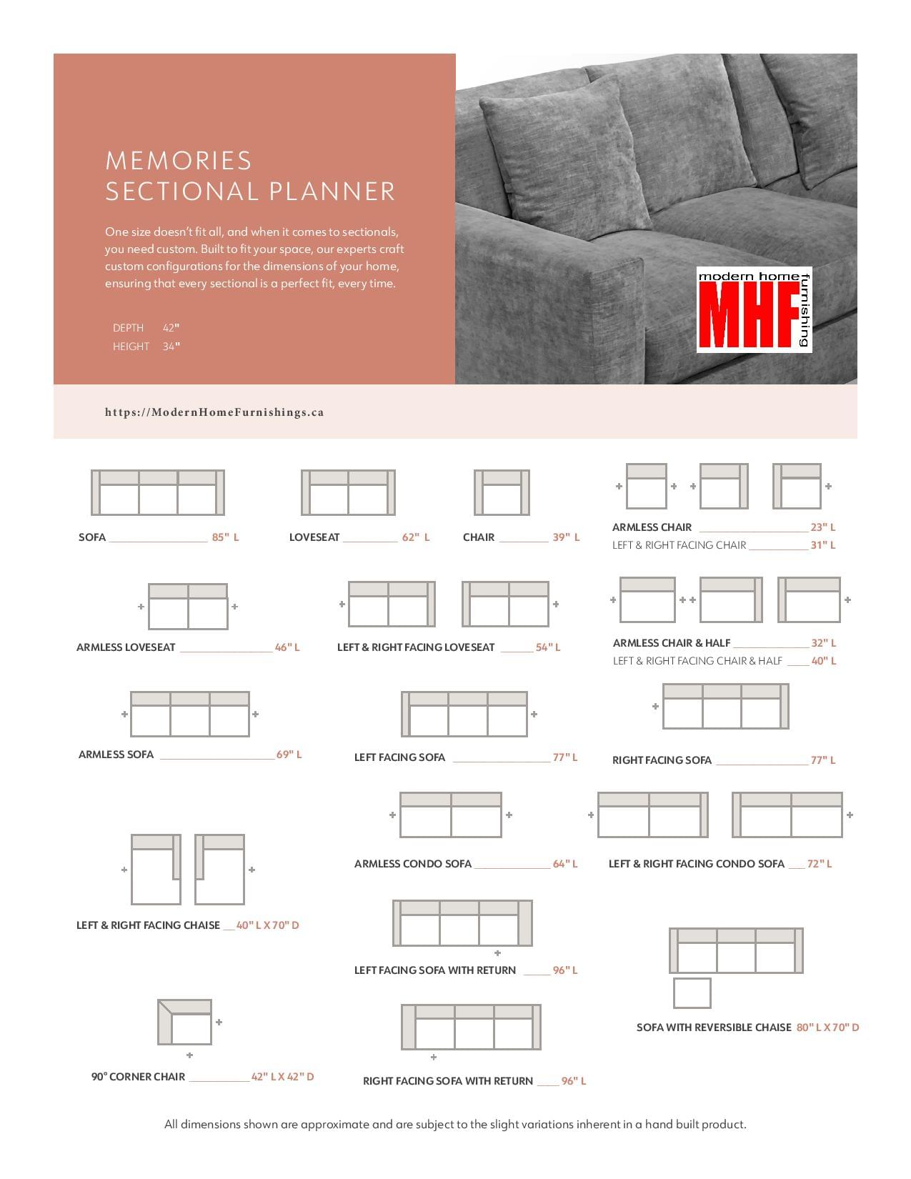 Memories 2 PCs Sectional  (Feather wrap) - Image 4