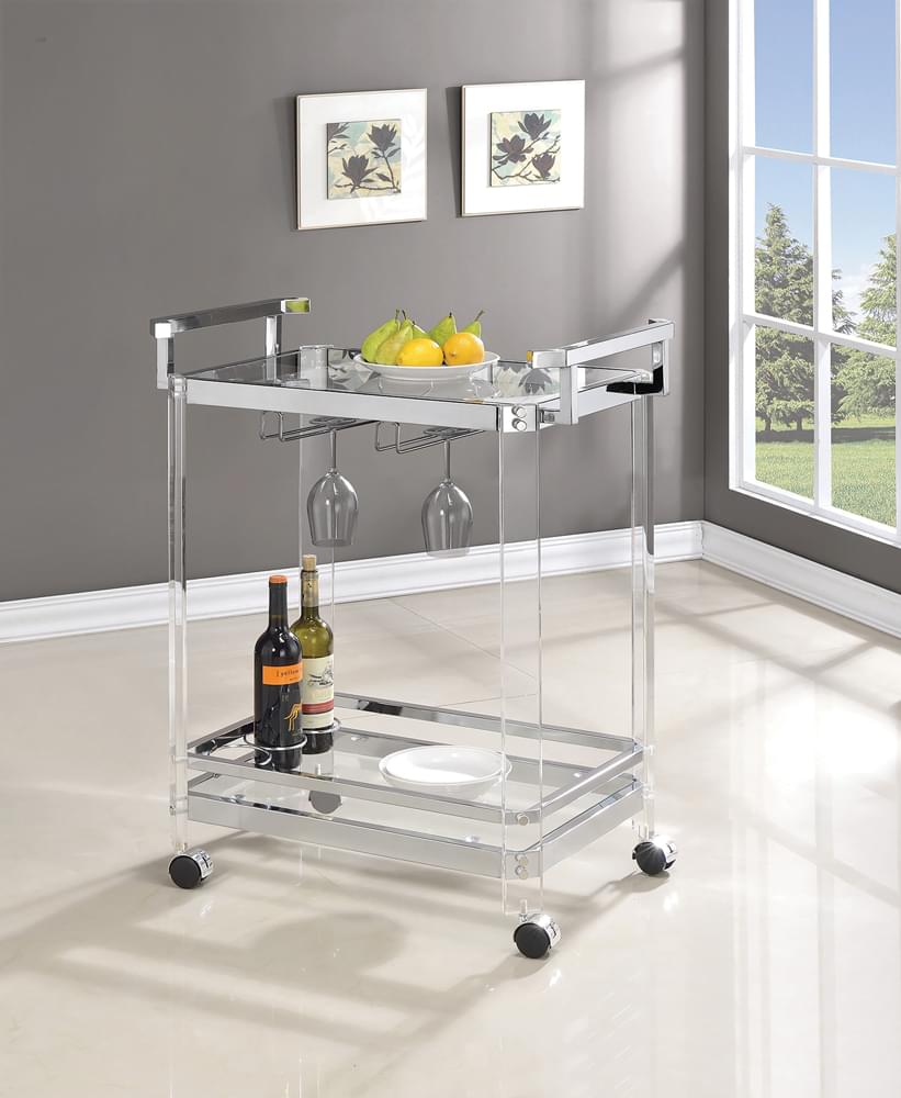 2-Tier Glass Serving Cart