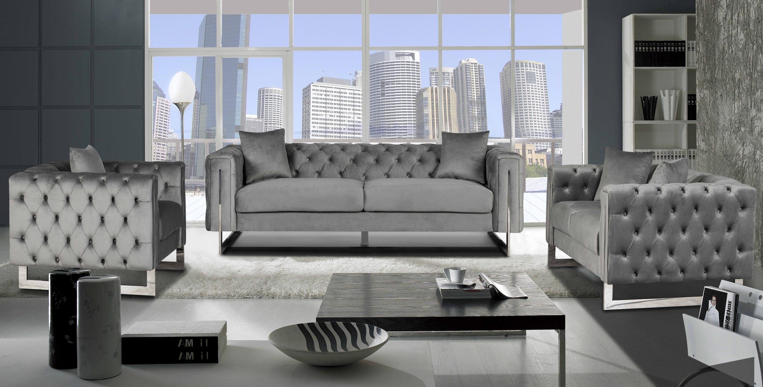 Modern Tufted Sofa and Love Seat - Image 9