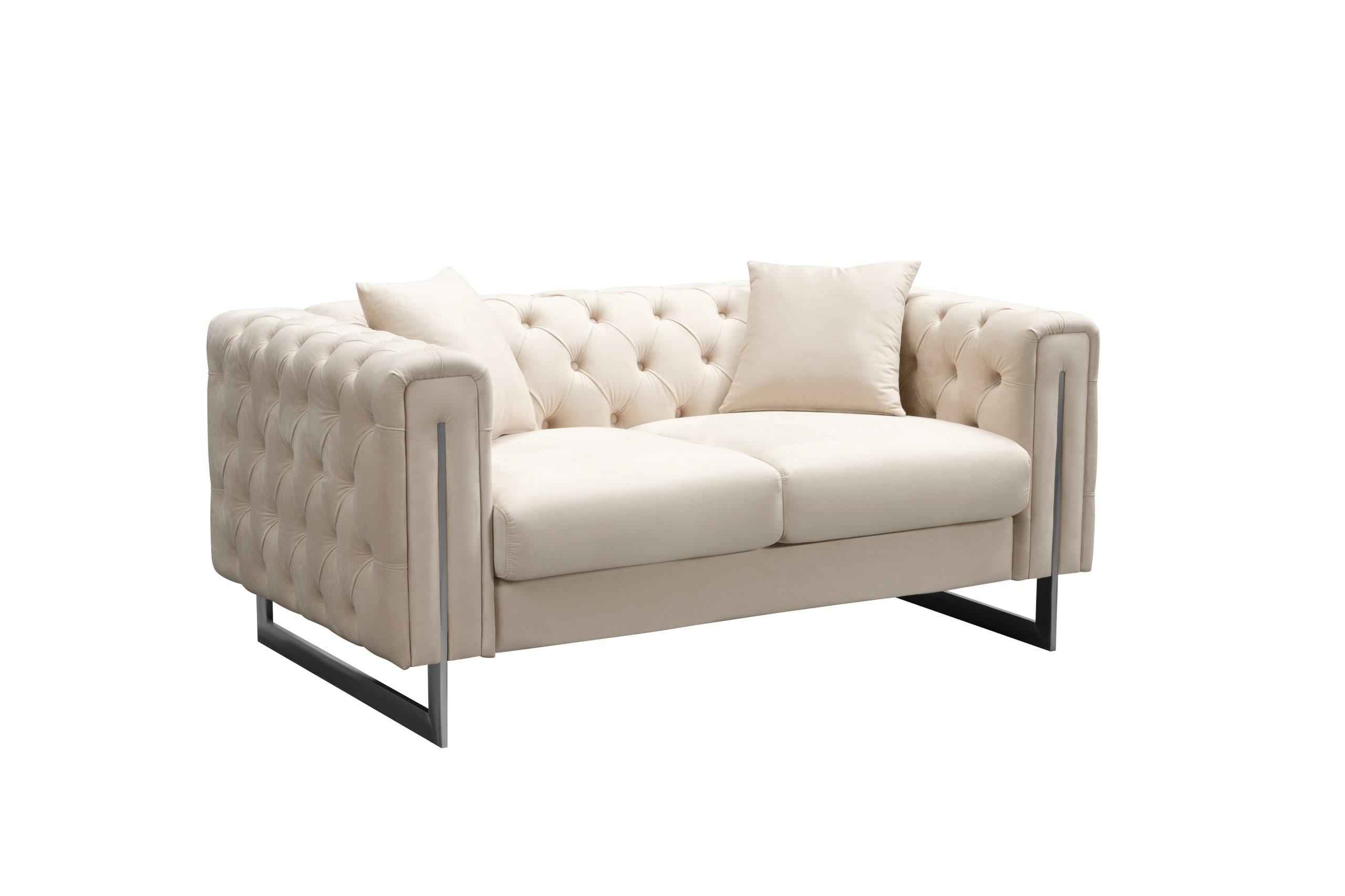 Modern Tufted Sofa and Love Seat - Image 3