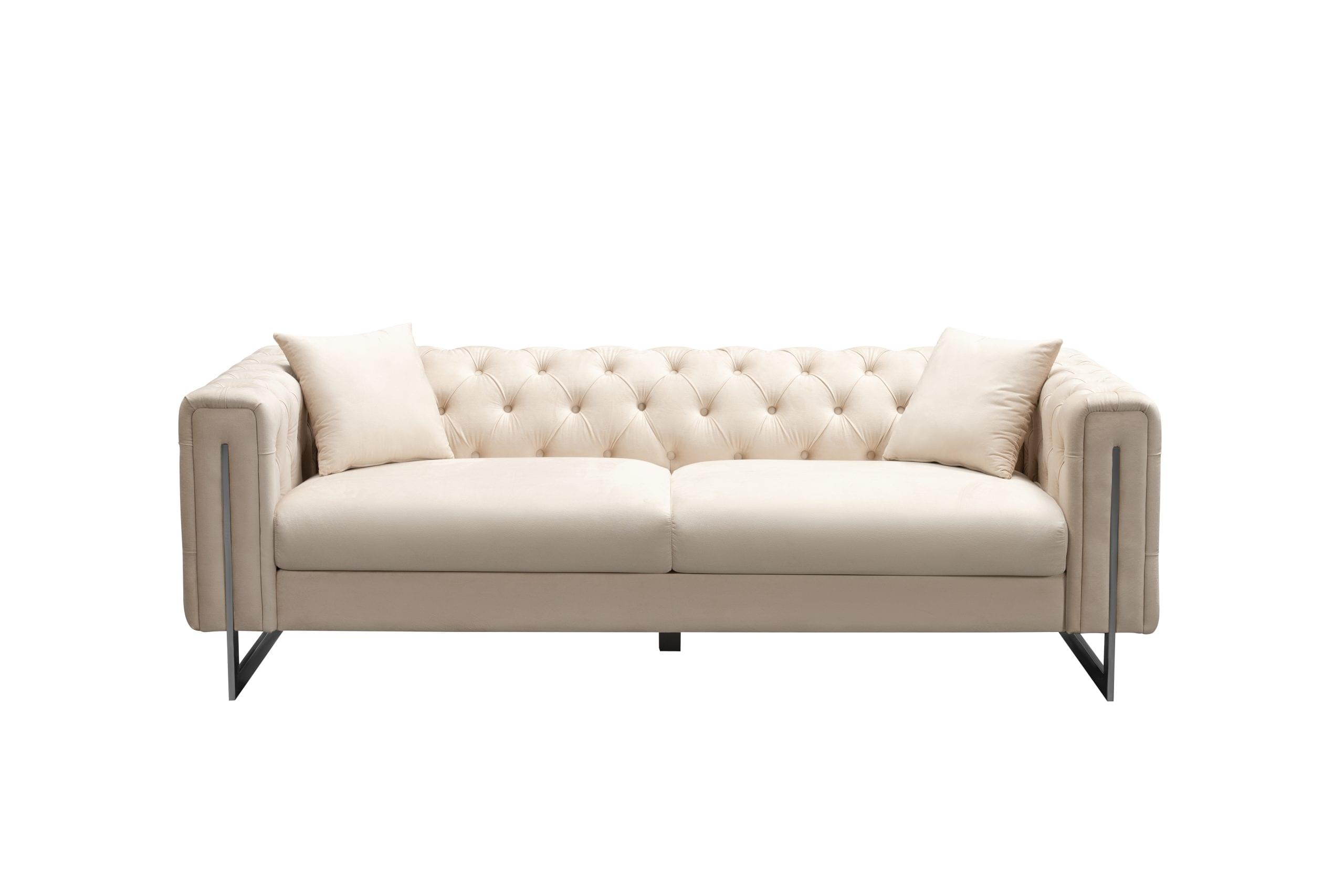 Modern Tufted Sofa and Love Seat - Image 2